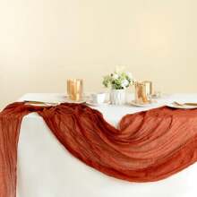 10pcs Rectangular Table Runner, 180*90cm, 300*90cm, 400*90cm, Cheese Cloth Table Runner, Boho Cheesecloth Table Cloth, Transparent Tablecloth, Suitable For Wedding Bride Baby Shower Birthday Or Holiday Party Cake Table Decor, Romantic Banquet Table Decor Chiffon Table Runner For Birthday, Wedding, Party, Holiday Celebration And Baby Shower