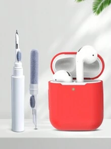 單色硅膠耳機盒+藍牙耳機清潔刷套裝，適用於蘋果AirPods 1/2/3 Pro - 彩色 - 查看 11