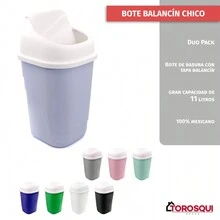 Torosqui Bote de basura Con Tapa Balancín Chico 1 pieza | 1 basureros de 11 litros - Azul - Ver 5