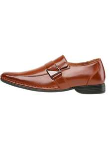 Men's PU Leather Lined Wide Fit Dress Loafers Shoes For Daily - 棕色 - 查看 9