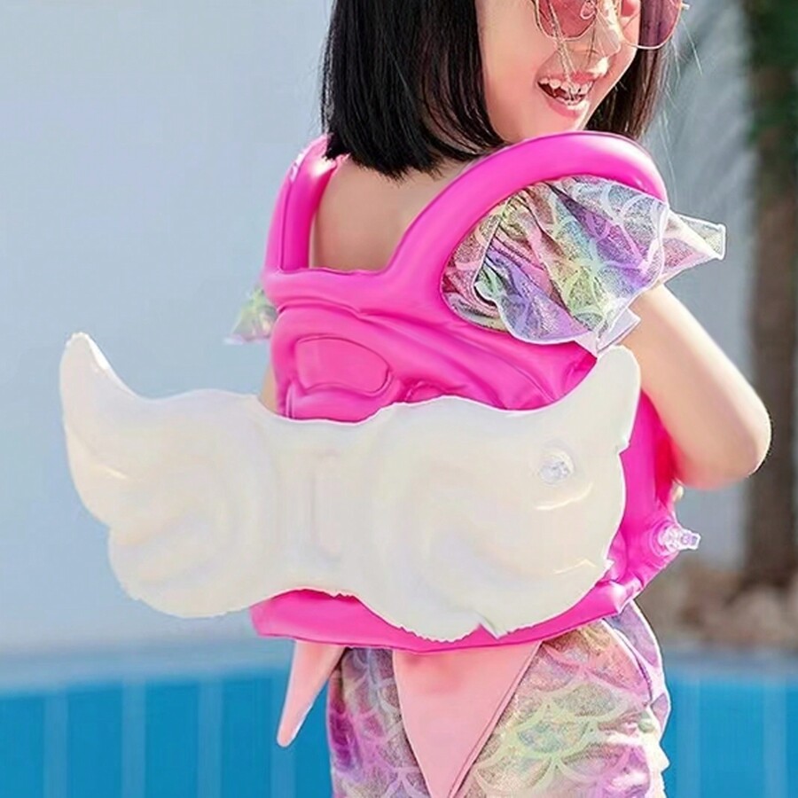PVC素材 インフレータブル スイムスーツ 1点、子供用 天使の翼 インフレータブルスイムスーツ、ベビー フロートベスト ライフジャケット