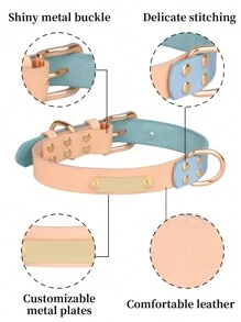 1 Vòng cổ cho chó ghép đôi màu xanh cá nhân, Vòng cổ cho thú cưng bằng vải polyester in, Thông tin về thú cưng tùy chỉnh, Vòng cổ cho thú cưng chống lạc được khắc, Thích hợp cho chó lớn, vừa và nhỏ - Màu xanh lam - Xem 3