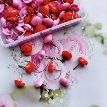 100pcs Heart-Shaped Plastic Map Tacks For Girls DIY Cork Board - Love Pushpins 100pcs - View 15