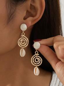 1 para letnich kolczyków w stylu muszli i rozgwiazdy w stylu oceanu plażowego, kolczyki z motywem życia morskiego dla kobiet, idealne na plażowe wakacje dla kobiet, idealny prezent dla niej na święta