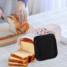 1 pieza de contenedor de pan, caja de almacenamiento para tostadas, dispensador de almacenamiento de plástico, adecuado para guardar pan y tostadas - Multicolor - Ver 5
