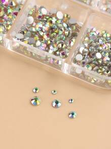 6 格指甲水钻 3D 美甲玻璃水晶 ABNail 石 Y2K 美学宝石珍珠水晶水钻吊饰，含 2 支指甲蜡笔、1 支镊子、1 支迷你卷笔刀 - 彩色 - 查看 5