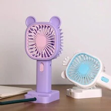 Portable Fan, Mini Rechargeable Portable Electric Handheld Fan For Office Portable Small Portable Usb Fan - 紫色 - 查看 2