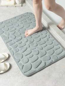 1 件记忆泡沫浴室垫，鹅卵石弧形浴室垫，压花鹅卵石舒适地毯，超强吸水加厚防滑浴室地毯，可机洗易干垫，浴室配件和装饰，厨房区域地毯，洗衣房，卧室，淋浴室内垫 - 彩色 - 查看 5