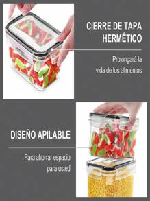 Juego de 15 Recipientes Herméticos para Almacenar Alimentos,  Contenedores para Alimentos, Sin BPA, Organización de Cocina y Alacena Recipientes de Plástico, con Etiquetas y Marcador - 15 Piezas - Ver 3