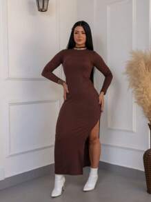 Women Dresses - 鏽棕色 - 查看 1