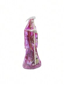 Figura de Resina Santa Muerte Rosa Transparente – 30 cm, Protección y Amor - Rosa - Ver 5