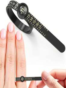 1pc Adjustable Ring Sizer With Magnifying Glass & Tape Measure, US, UK, EU Ring Sizes