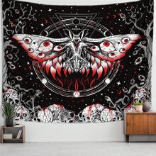 1pc Red-Eyed Bat Skull Printed Tapestry, Home Room Wall Decoration Hanging Cloth, Flag For Room, Room Decor, Tapestry, Wall Art ,Room Stuffs, Flags For Room, Home Decor, Wall Tapestry