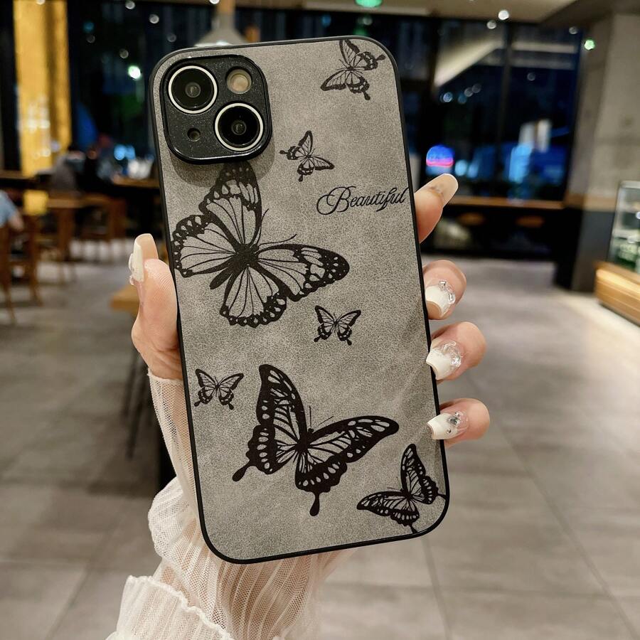 Vintage Butterfly Faux Leather Phone Case,International Version, Not The Domestic Version