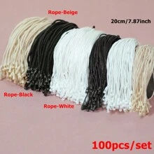 100 Piezas/pack Etiquetas De Ropa Con Forma De Corazón/redondas/florales, Colores Marrón/blanco/negro Opcionales, Se Utiliza Para Ropa, Cocina, Horneado, Etiqueta En Blanco