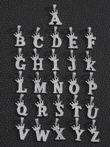 1 szt. Wykwintny olśniewający popularny korona pierwsza litera miedź i cyrkonia wisiorek łańcuszek naszyjnik dla chłopców dziewcząt A-Z spersonalizowana nazwa naszyjnik alfabet na prezent urodzinowy dla przyjaciela