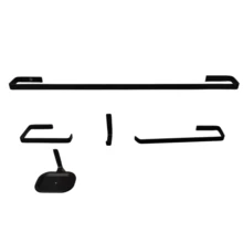 Kit Acessórios Para Banheiro Quadrado 5 Peças Preto