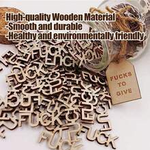 100/200 件木制镂空恶作剧礼物 F U C K S 字母片坏心情发泄恶搞 DIY 工艺品轻便，是送给丈夫妻子朋友的完美礼物，也是 DIY 工艺品剪贴簿生日情人节周年纪念圣诞节情人节万圣节的有趣礼物 - 木片 - 查看 7