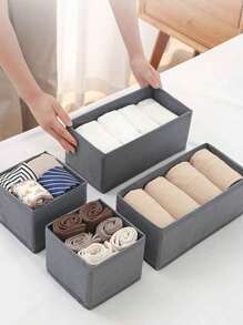 1pc Foldable Wardrobe Drawer Storage Box With Dividers, Cloth Fabric Clothing Organizer  Decorations   Autumn Decor Festival Decor Room Decor Home Decor Fall Decor Bedroom Decor - 1 Piece - View 4