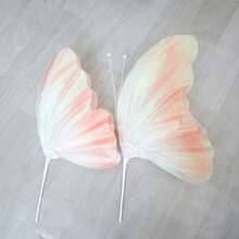 1 pieza de mariposa artificial gigante de gasa degradada de 50cm con hilo de seda, ideal para decoración de bodas, celebraciones al aire libre, fiestas temáticas y exhibiciones - Multicolor - Ver 8