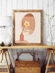 1pc Wall Art Bedroom,Living Room Decor.Cute Kitten, Can Be Placed In Front Of The Dresser Or Near The Study Table And Chairs As A Decoration To Bring Calmness And Motivation.Bathroom Wall Art,Farmhouse Wall Art.Holiday Gift For Family And Friends,Painting Core