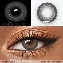 Porslen Color Round系列隱形眼鏡,年拋式,14.4mm - 灰色 - 查看 4
