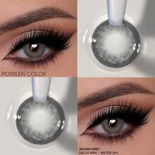 Porslen Color Round系列隱形眼鏡,年拋式,14.4mm - 灰色 - 查看 3
