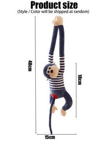 Un lindo juguete de peluche de mono de rayas de brazo largo (color aleatorio), con manos para colgar como decoración de cortinas o colocar en sofás/cama como decoración del hogar!, Decoración del hogar
