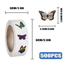 500入組貼紙捲，適用於行李、手機殼、筆記本電腦、頭盔、滑板等，防水DIY創意貼紙 - 獎勵 - 查看 4