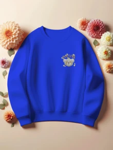 Women Sweatshirts - 寶藍色 - 查看 2