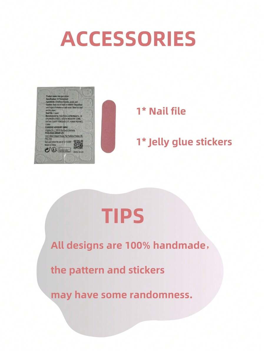 10pcs Handmade Press On Nails False Nail Tip Nail Stickers Rhinestone