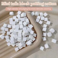 XEIJAYI 1Pc+50Pcs 1cm*1cm Small Nail Gradient Soft Sponge Design Square Drawing Painting Stamp Sponge Color Fade Block Blush Nail Buffers Makeup Pad,Nail Supplies,Nail Tools,Nail Art Tools,Back To School,Nails,Nail Tools For Press On Nails - Silver - View 6