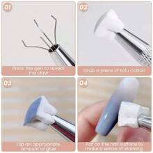 XEIJAYI 1Pc+50Pcs 1cm*1cm Small Nail Gradient Soft Sponge Design Square Drawing Painting Stamp Sponge Color Fade Block Blush Nail Buffers Makeup Pad,Nail Supplies,Nail Tools,Nail Art Tools,Back To School,Nails,Nail Tools For Press On Nails - Silver - View 8