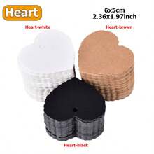 100 Piezas/pack Etiquetas De Ropa Con Forma De Corazón/redondas/florales, Colores Marrón/blanco/negro Opcionales, Se Utiliza Para Ropa, Cocina, Horneado, Etiqueta En Blanco