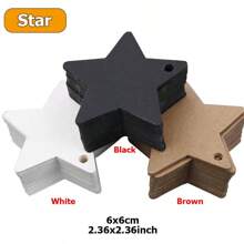 100 Piezas/pack Etiquetas De Ropa Con Forma De Corazón/redondas/florales, Colores Marrón/blanco/negro Opcionales, Se Utiliza Para Ropa, Cocina, Horneado, Etiqueta En Blanco