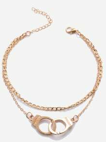 1 chiếc còng tay tình yêu trang trí theo phong cách Gothic & còng mắt cá chân hai lớp, quà tặng cho cặp đôi phù hợp cho trang phục thường ngày & hẹn hò của phụ nữ trong ngày lễ tình nhân - còng tay - Xem 7