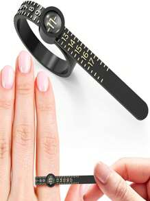 1pc Adjustable Ring Sizer With Magnifying Glass & Tape Measure, US, UK, EU Ring Sizes