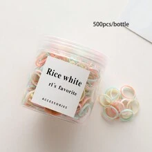 500 chiếc/chai Dây buộc tóc co giãn dễ thương & thời trang, kích thước nhỏ 0.6 inch/1.5 cm, phù hợp với lượng tóc ít hoặc để tết tóc, dùng một lần cho nữ. Dây buộc tóc, dây chun buộc tóc, dây chun giữ nếp tóc, dây buộc tóc, phụ kiện tóc, phụ kiện đội đầu, dây chun co giãn. - Nhiều màu - Xem 10