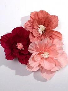 3 peças Flores de Papel de Seda para Decoração de Parede, Flores de Papel Crepom Artificiais para Decorações de Casamentos, Festas, Chá de Bebê e Como Plano de Bottom para Fotos - 3 unidades (1 unidade/cor) - Visão 2