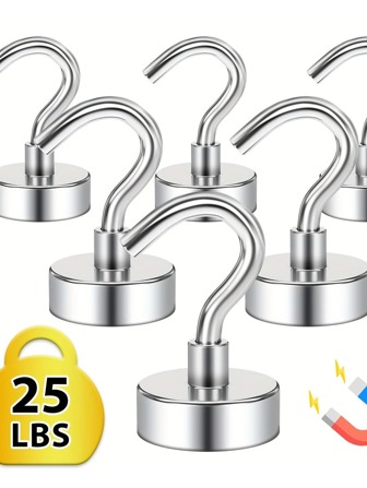 6pcs/Pack Silver-Color D16 Magnetic Hooks Best Gifts Birthday Graduation