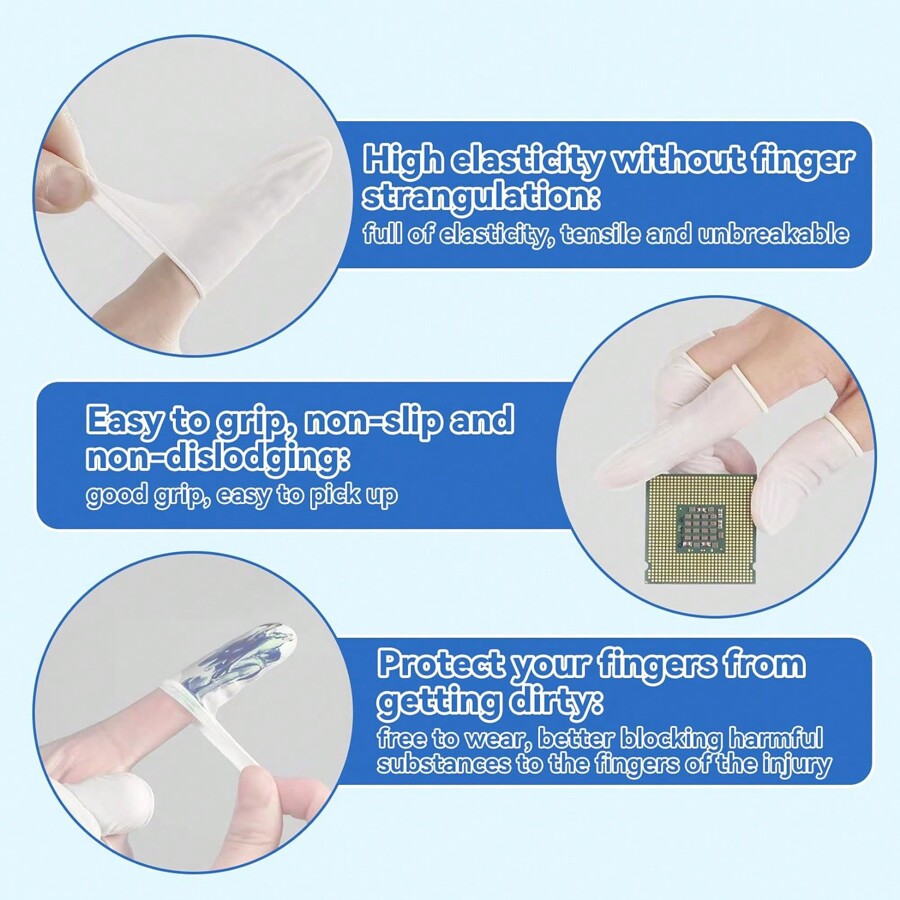 100pcs Finger Cots Disposable Finger Gloves Finger Protector Rubber 100pcs Finger Cots Disposable Finger Gloves Finger Protector Rubber