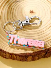Customized 3D Name Acrylic Keychain, Personalized Backpack Luggage Tag Keychain, Colorful Alphabet Handmade Keychain, Fashionable Hanging Wedding Jewelry, Anti-Lost Keychain For Car Keyring, Suitable As Anniversary Gift For Boyfriend Or Husband Sequins Stylish, Colorful, Fall Fashion, 2000s Fashion, Y2k, Cuties Custom, Personalized For Anniversaries, For Birthdays, For Graduation, For Prom, For Party