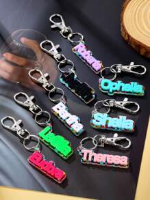 Customized 3D Name Acrylic Keychain, Personalized Backpack Luggage Tag Keychain, Colorful Alphabet Handmade Keychain, Fashionable Hanging Wedding Jewelry, Anti-Lost Keychain For Car Keyring, Suitable As Anniversary Gift For Boyfriend Or Husband Sequins Stylish, Colorful, Fall Fashion, 2000s Fashion, Y2k, Cuties Custom, Personalized For Anniversaries, For Birthdays, For Graduation, For Prom, For Party