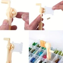 10/50pcs Plastic Floss Bobbins With 1 Pc Bobbin Winder For Cross Stitch Embroidery Thread Embroidery Floss Thread Craft DIY Sewing Storage Thread Organizer Holder Embroidery DIY Cards - Multicolor - View 3