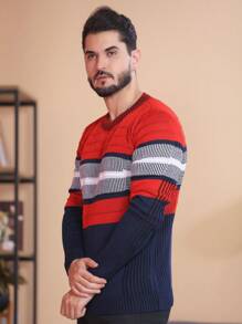 Men Sweaters - 紅色 - 查看 4