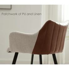 WAHSON OFFICE CHAIRS 2PCS Wahson Bar Stool Bar Chair With Armrests Backrest High Kitchen Chair With Metal Footrest, Modern Bar Chair 66 Cm Bar Stool For Central Kitchen Island/Bar