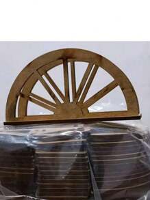 servilleteros rueda carreta oeste paq 10 porta servilletas madera country fiesta infantil - Beis - Ver 1