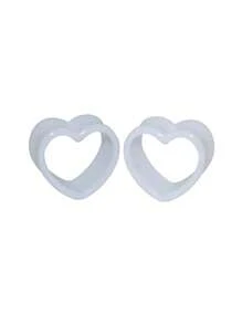 2Pcs Acrylic Love Black White Heart Shaped Hollow Transparent Ear Gauge Piercing Clear Ear Tunnel Ear Expander 5mm-25mm Valentines,Mom,Mother,Mother's Day,Gift