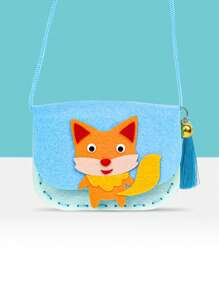 1 件儿童无纺布 DIY 卡通昆虫与动物手工包、卡通 3D 贴纸制作无纺布材料套件、幼儿园手提包、零钱包、缝纫练习袋、DIY 工艺用品、儿童益智玩具