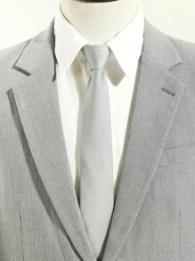 1pc Men's Casual Solid Color Easy Zip-Up Necktie With Fine Diagonal Stripes (1200 Needle Count), Suitable For Daily Suit Matching, Available In Black/Green/Blue/Apricot/Grey